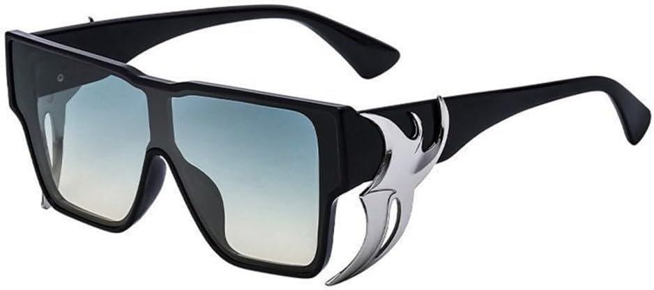 

Модные солнцезащитные очки в стиле панк большого размера, роскошные солнцезащитные очки в крупной оправе для мужчин и женщин, трендовые цельные очки с защитой от УФ-излучения UV400 TYUVIVO, C6blackgreenyellow