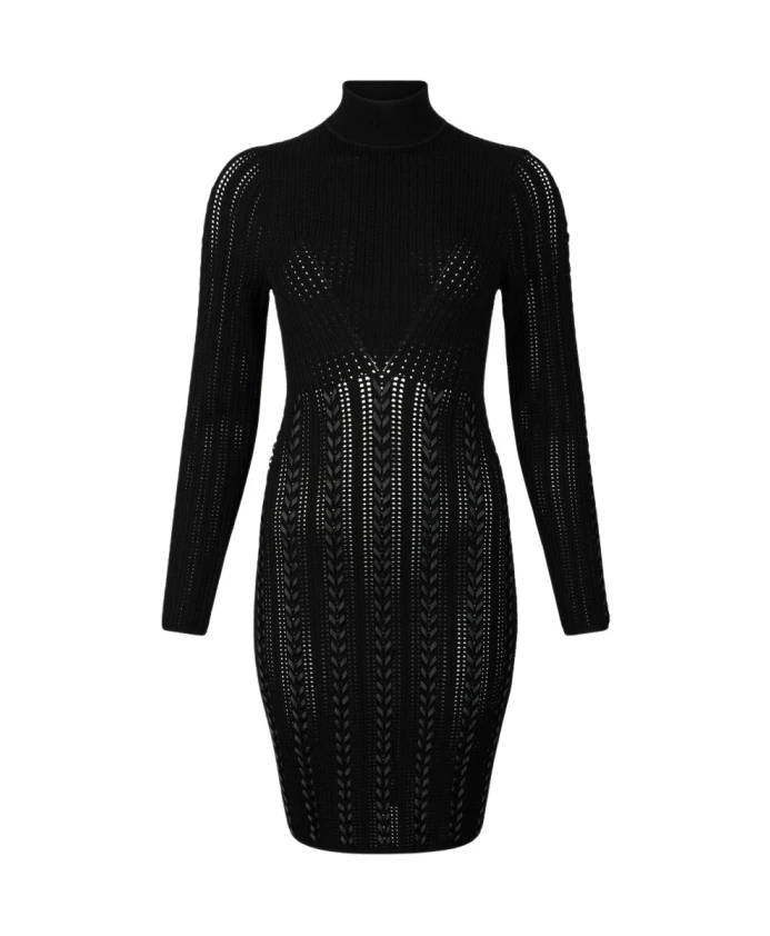 

Вязаное платье с узором «косичка» Liu Jo, черный