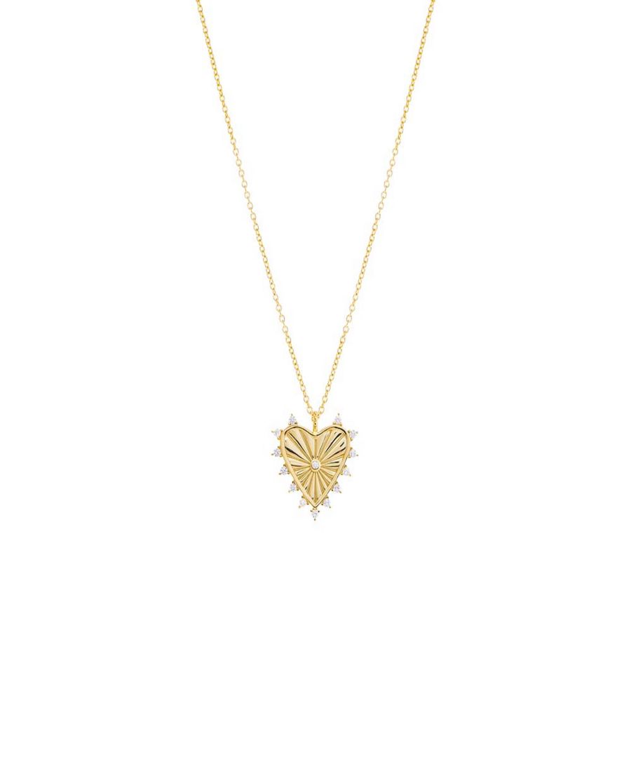 

Подвеска в виде сердца с оправой из кубического циркония by Adina Eden, Gold