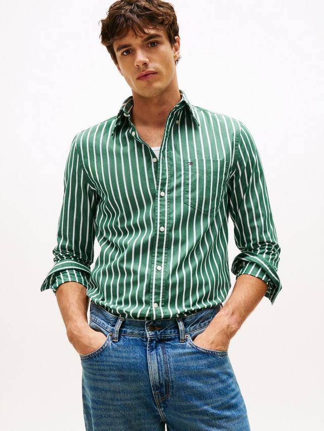 

Футболка Flex Regular Fit в полоску Tommy Hilfiger, Ornamental Green