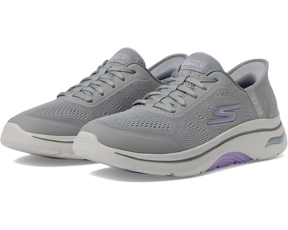 

Кроссовки SKECHERS Go Walk Arch Fit 2.0 Valencia Hands Free Slip-Ins, цвет Gray/Lavender