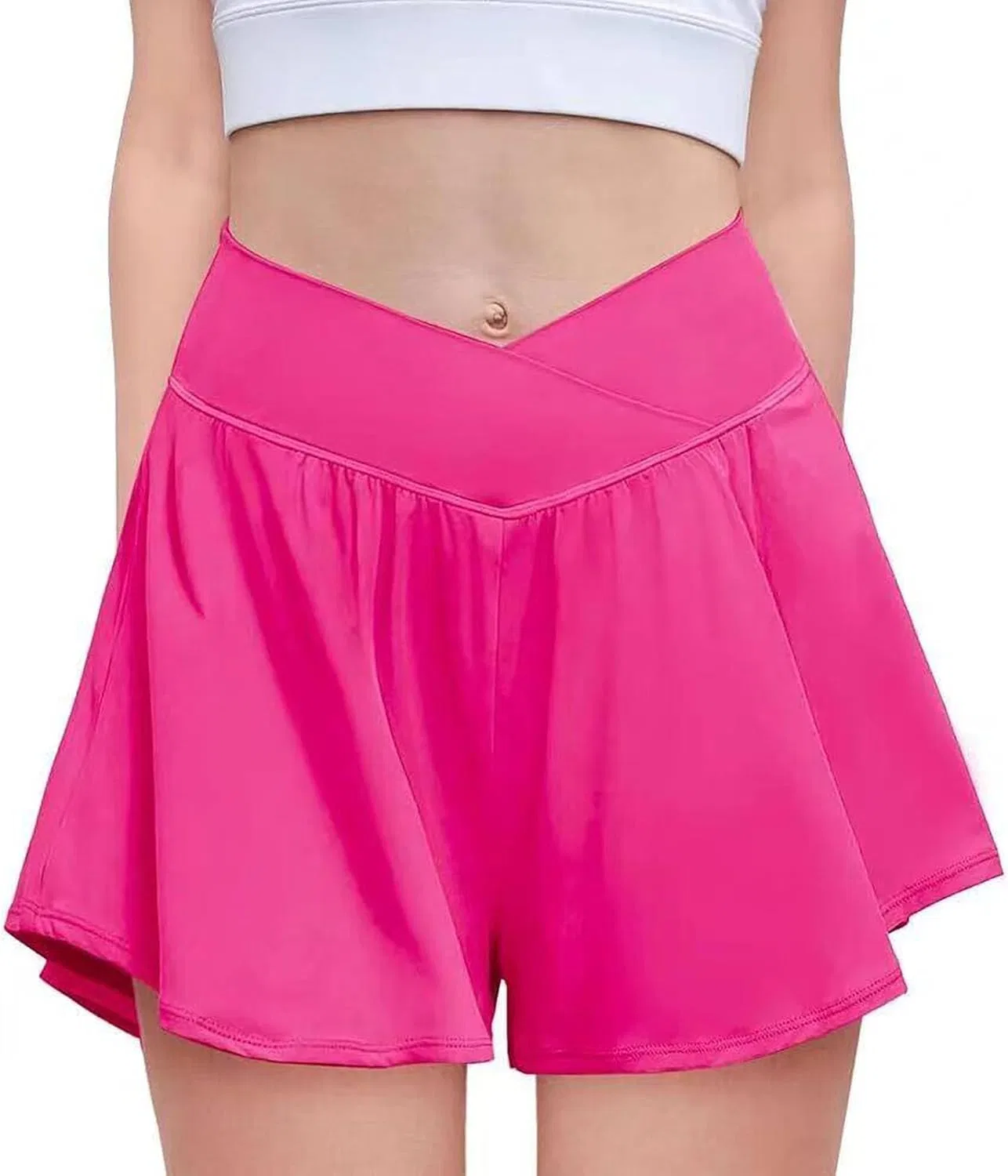 Шорты для девочек, высокая талия, Athletic Shorts, Hot Pink