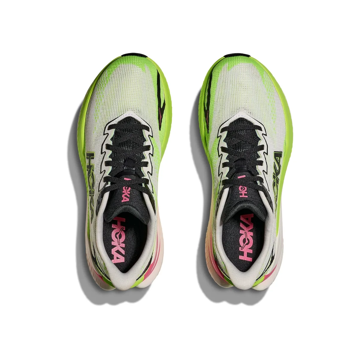 Женские беговые кроссовки MACH X 3 Hoka, белый/зеленый — фото 2