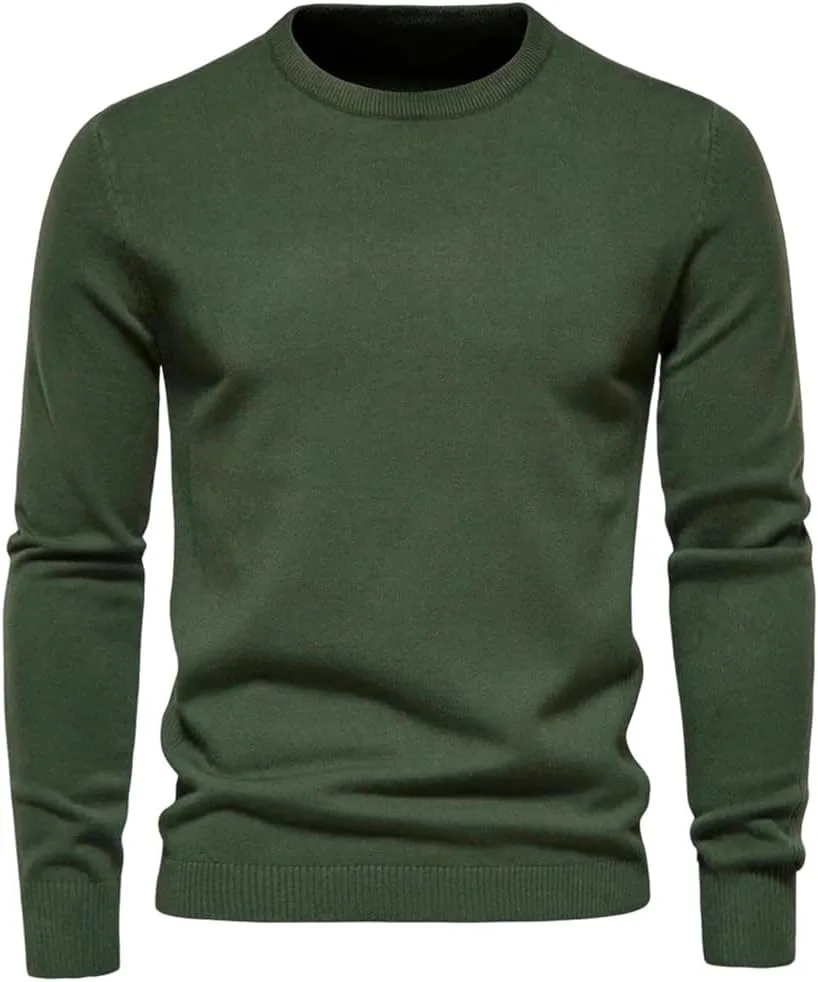 

Мужской зимний толстый вязаный свитер O-образный вырез длинный рукав однотонный приталенный теплый повседневный топ