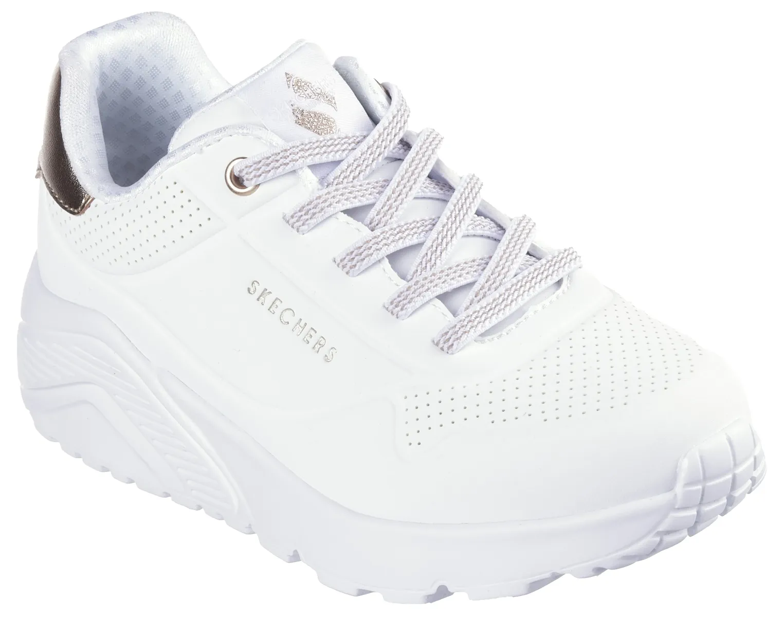 

Детские кроссовки Skechers "UNO LITE", повседневная обувь, полуботинки, шнуровка с металлической нашивкой на пятке Skechers Kids, белый