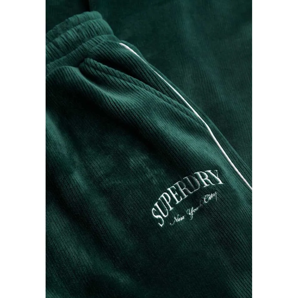 Брюки Superdry Country Club Velour sweat, зеленый — фото 4