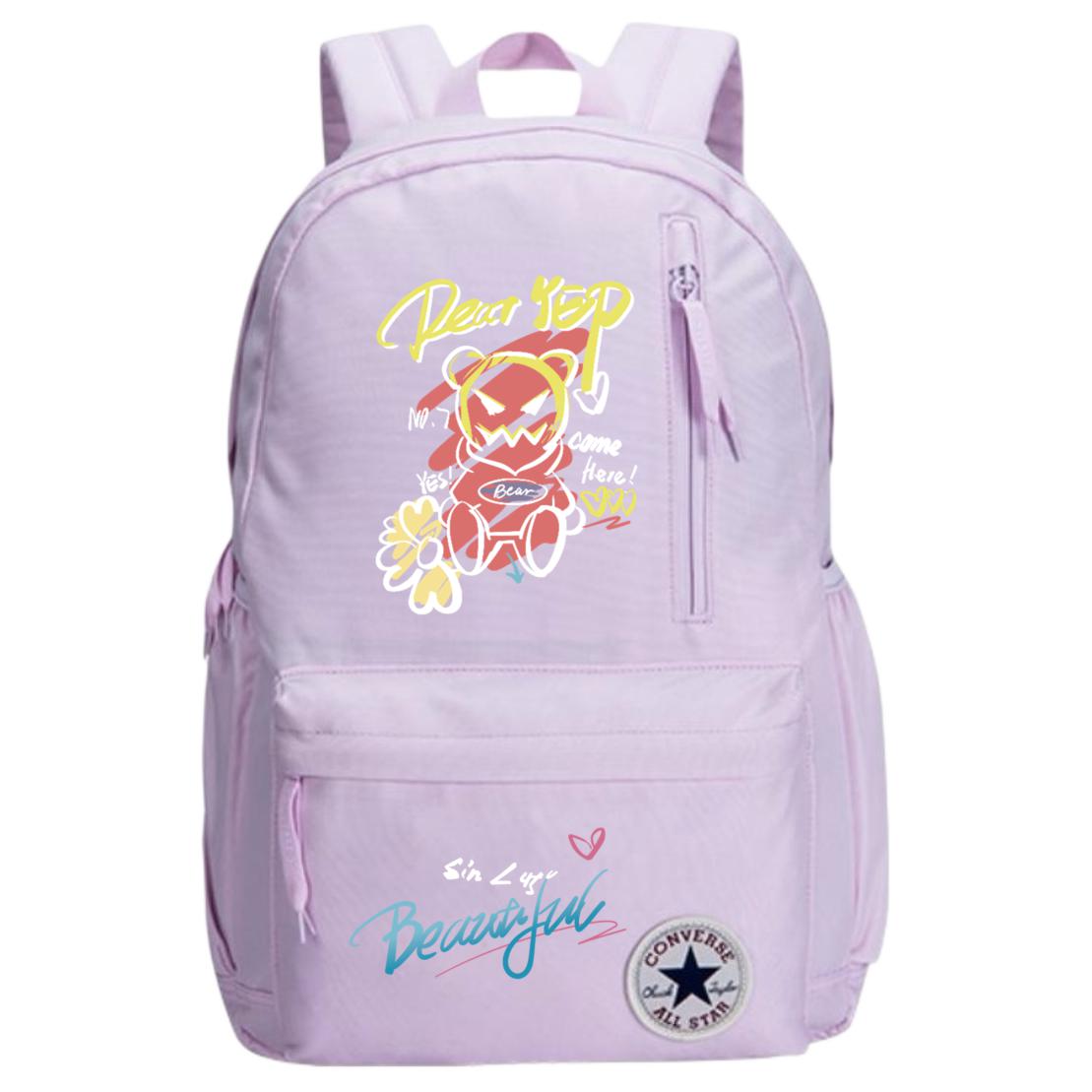 

Converse Женский рюкзак из полиэстера среднего размера светло-фиолетовый, Bear Graffiti