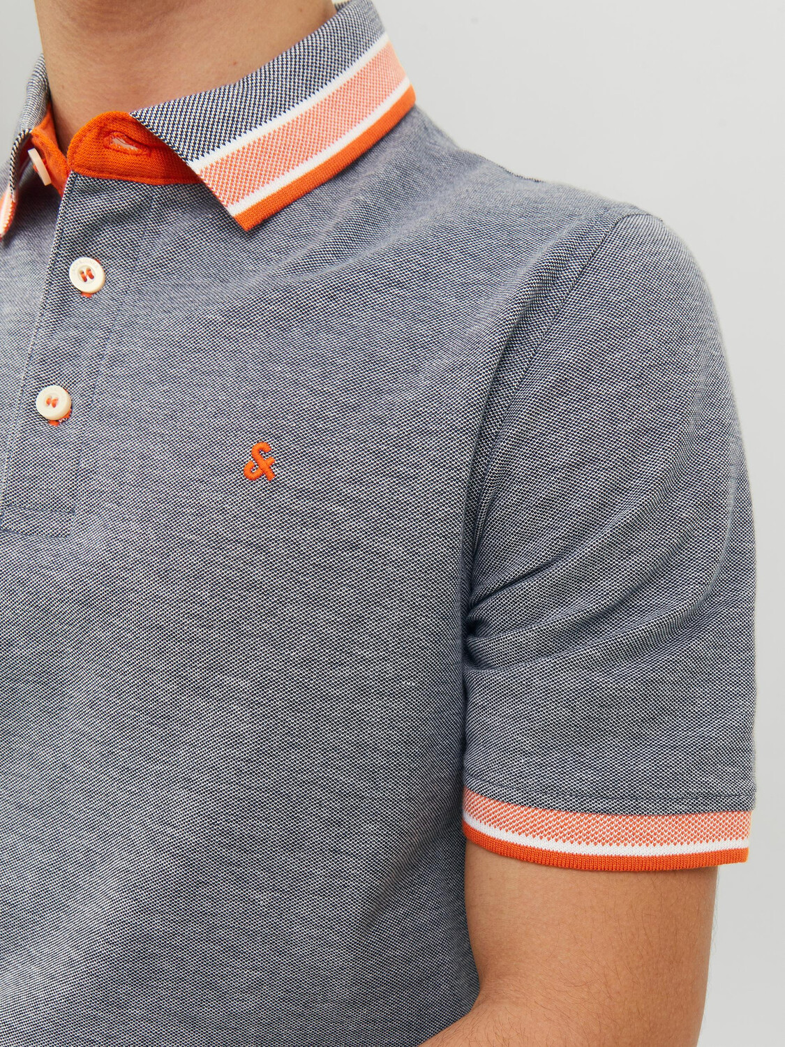 

Поло Jack & Jones Polo Shirt JJEPAULOS Sommer Hemd Kragen Pique Cotton, серый
