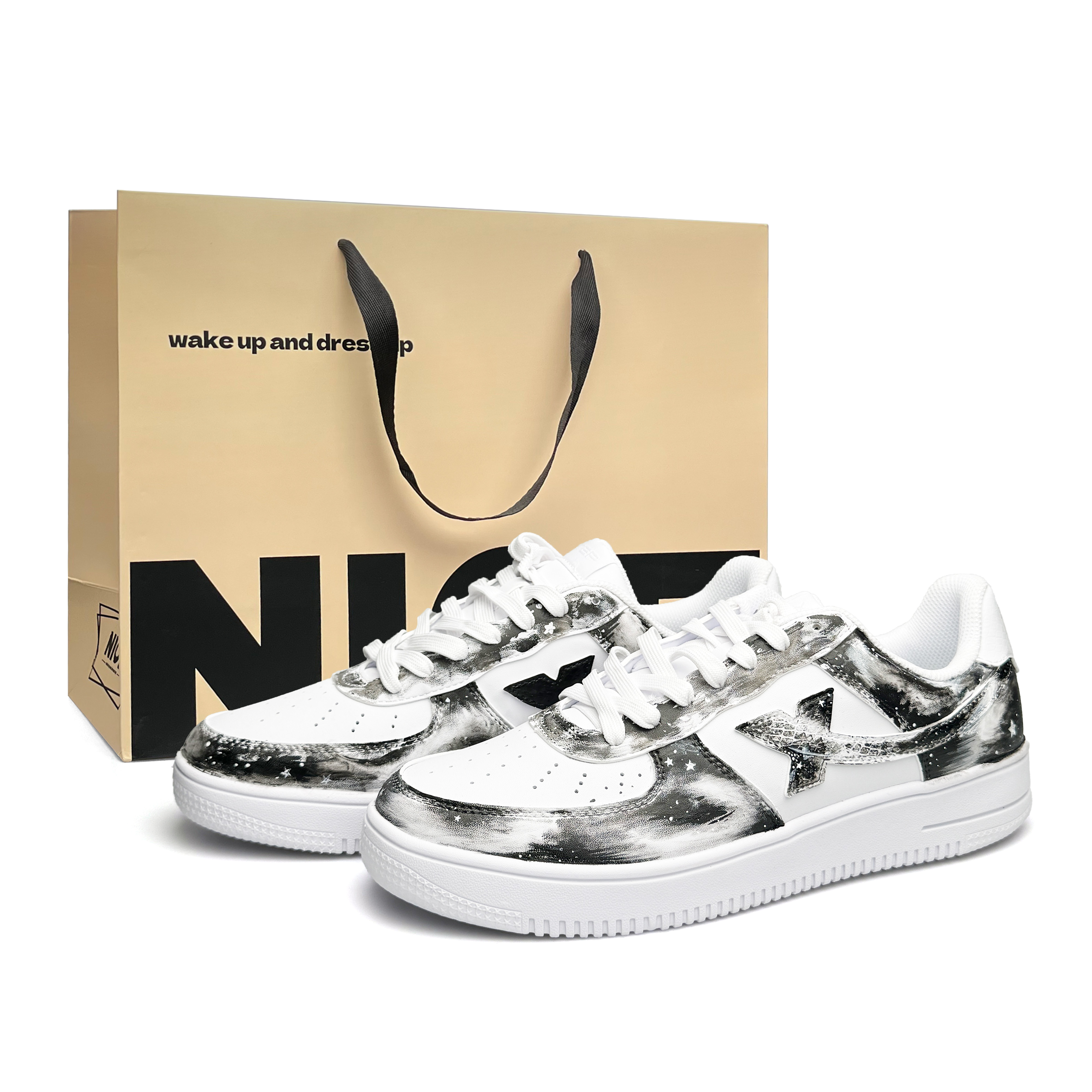 

XTEP Кроссовки Air Force One с низким верхом, нескользящие и дышащие, для скейтбординга, мужские, черно-белые