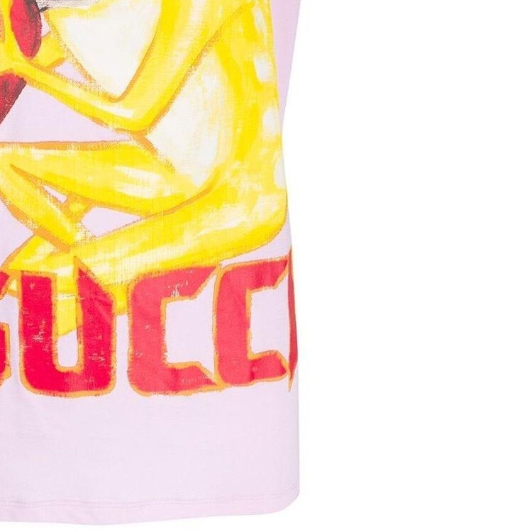 Футболка женская Gucci, элегантный стиль, розовый — фото 4