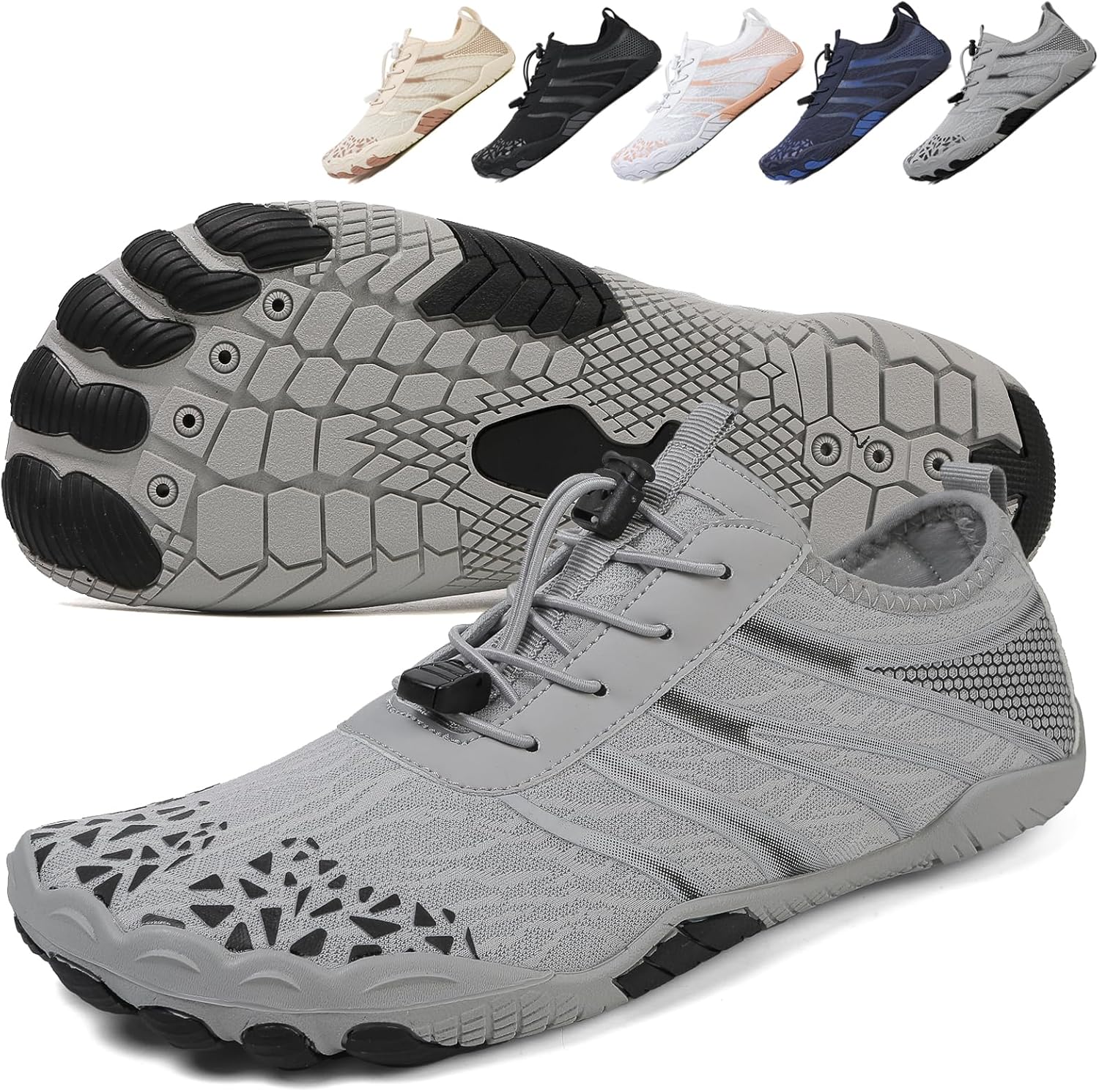 

Ботинки для походов для женщин и мужчин, унисекс водонепроницаемые босоножки, дышащие, противоскользящие походные туфли для занятий спортом, с широкой носочной частью, для походов, прогулок, бега, йоги и водных видов спорта Xianfengniao, черный