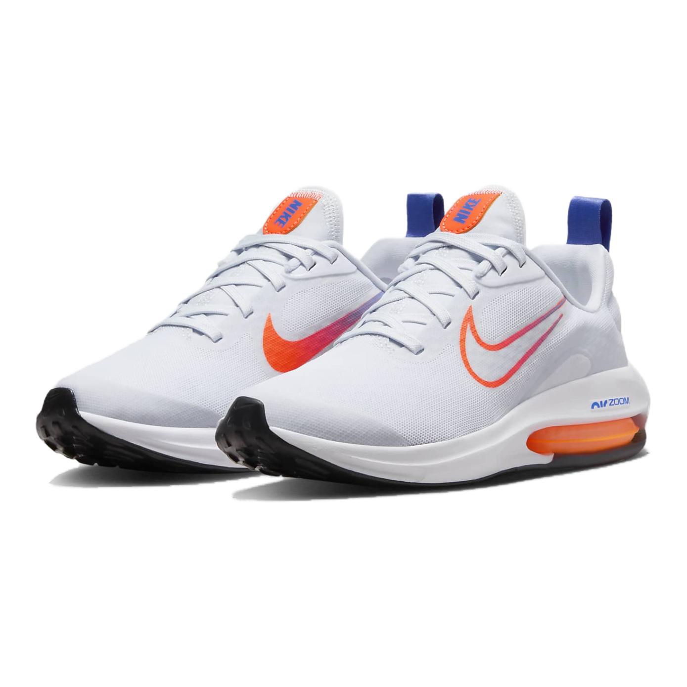 Nike Air Zoom Arcadia 2 противоскользящие износостойкие низкие детские кроссовки для бега серо-оранжевые, футбольные серый/космический синий/черный/полностью оранжевый — фото 4