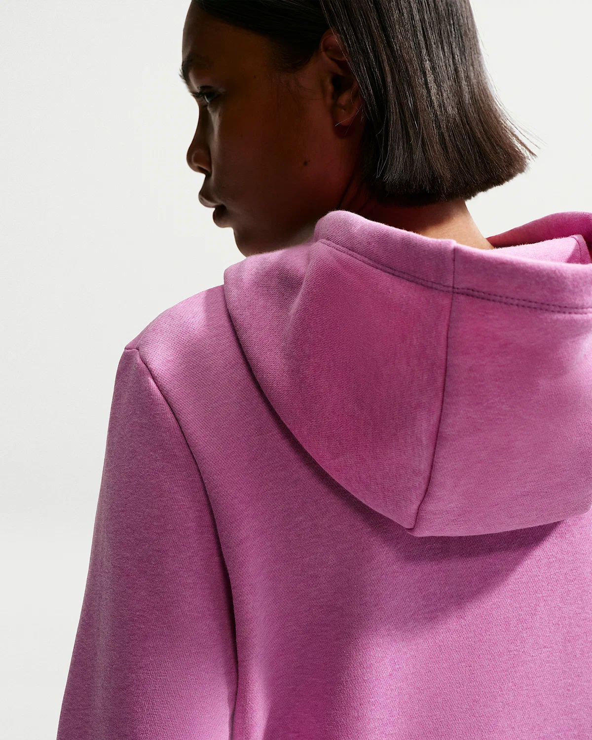 Женский худи-свитшот Nike Sportswear Club Fleece, Light Magenta/Heather/White — фото 2