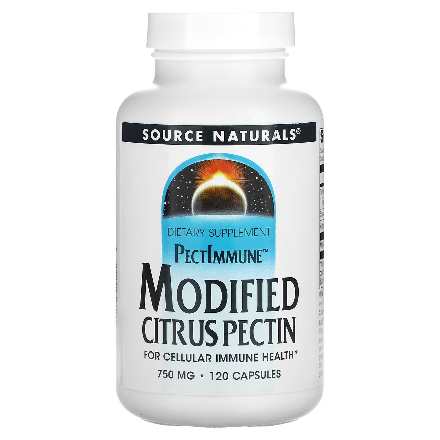 

Добавка Source Naturals PectImmune модифицированный цитрусовый пектин 187 мг, 120 капсул