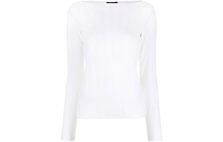 EMPORIO ARMANI Футболка Women's White Boat neck Moderate — фото 3