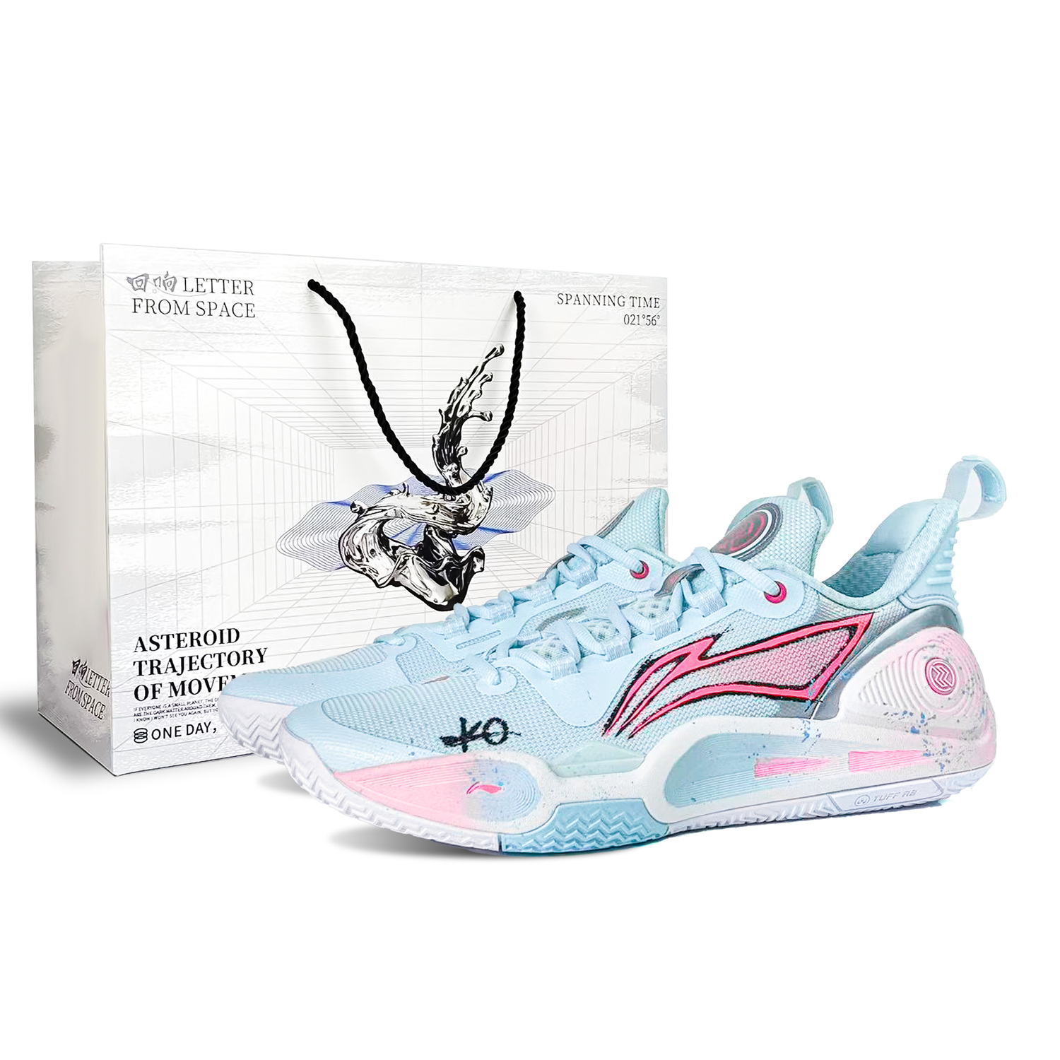 

Speed 9 Cherry Blossom Dusty Flash амортизация, износостойкие низкие баскетбольные кроссовки мужские LINING, синий/розовый