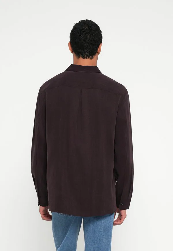 Блестящая рубашка с отложным воротником, удобная рубашка Calvin Klein, Mocha Brown — фото 3