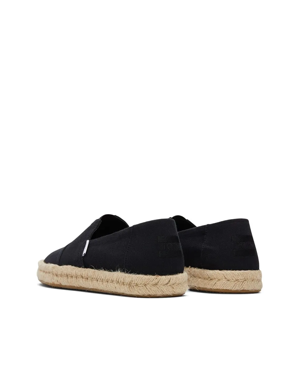 Мужские парусиновые эспадрильи с мягким воротником Toms, черный — фото 3