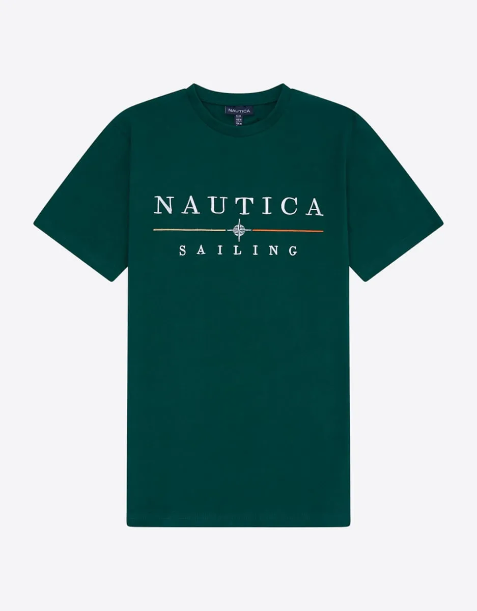 

Футболка мужская с круглым вырезом и короткими рукавами Nautica, темно-зеленый