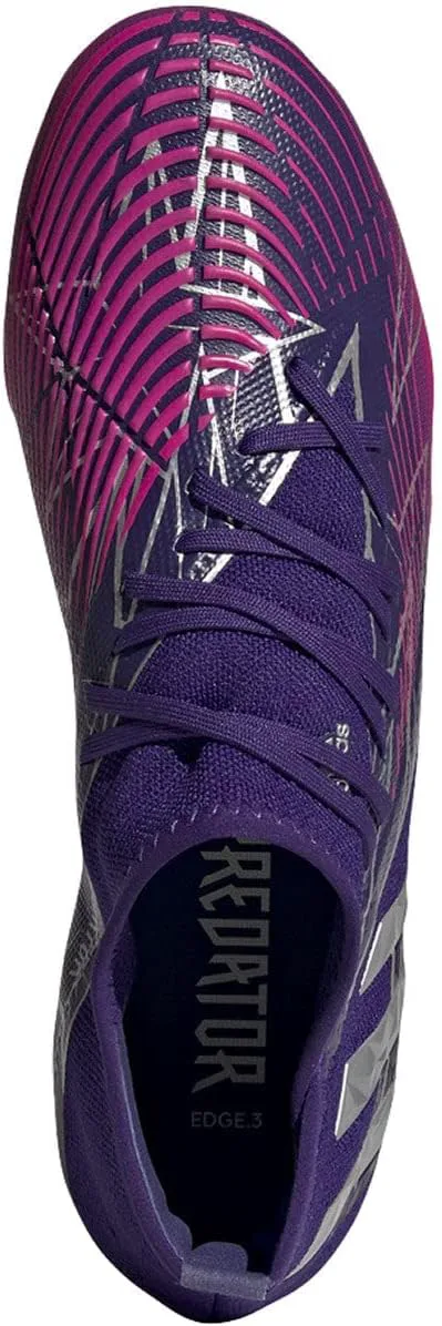 Футбольные бутсы Adidas Predator Edge.3 для твердого грунта, мужские, фиолетовый/металлик/розовый — фото 2