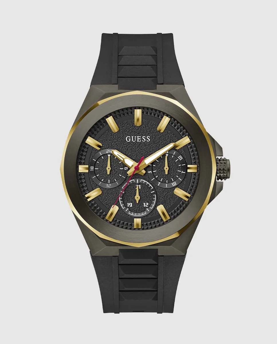 

Мужские часы Dashboard GW0799G1 с силиконовым и черным ремешком Guess, черный