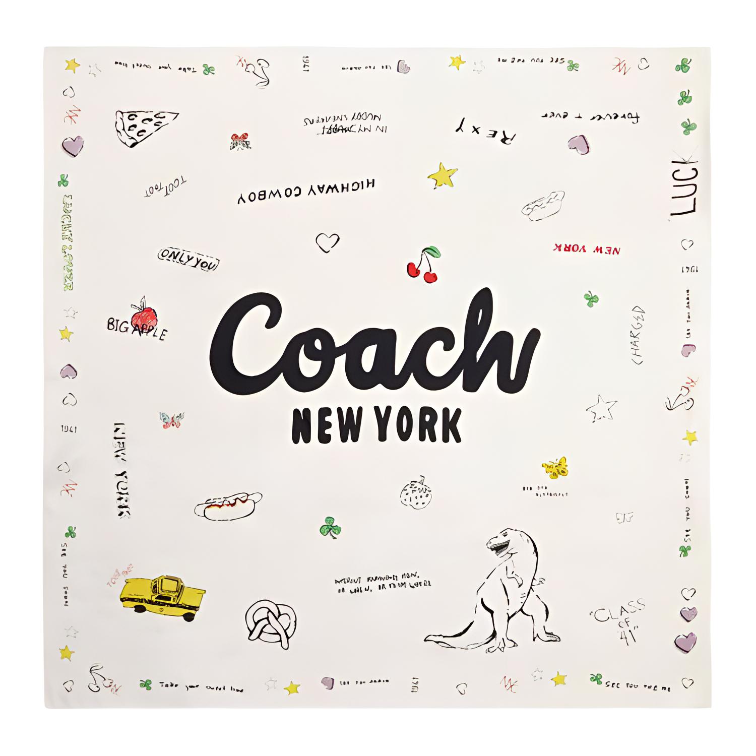 

COACH Шёлковый шарф женский белый, White