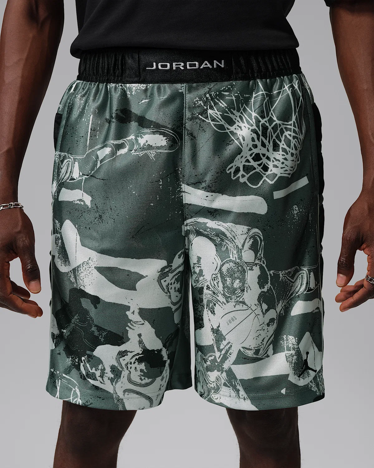 Мужские шорты Jordan Brooklyn Cat Scratch, Black/Vast Grey/White — фото 2