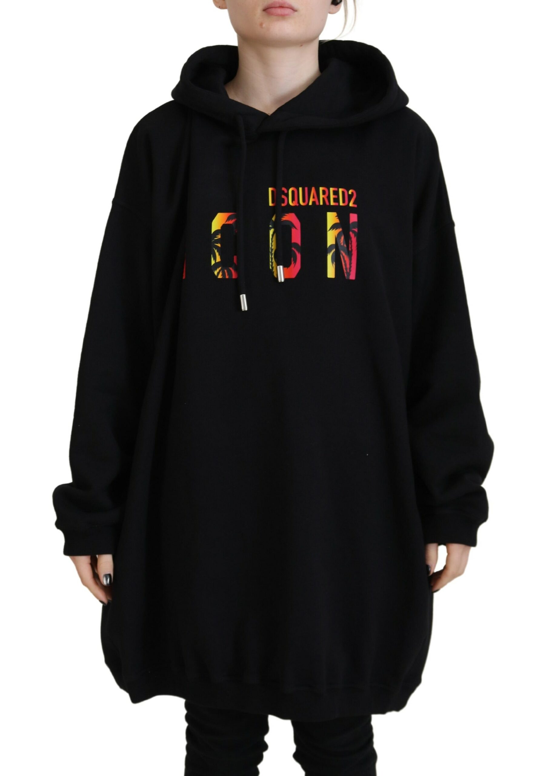 

Черный свитер с капюшоном Mini Icon из хлопка Dsquared2