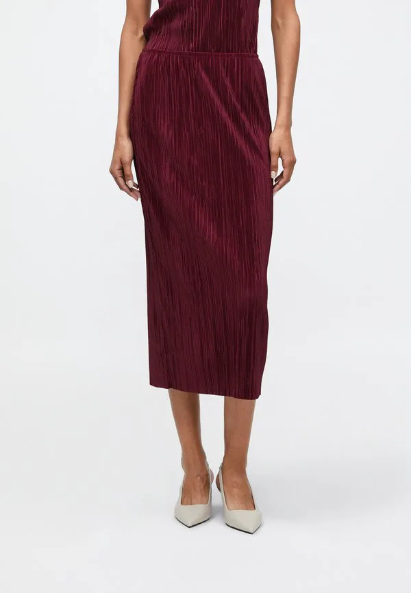 Плиссированная юбка миди, юбка в складку Calvin Klein, Berry Glaze