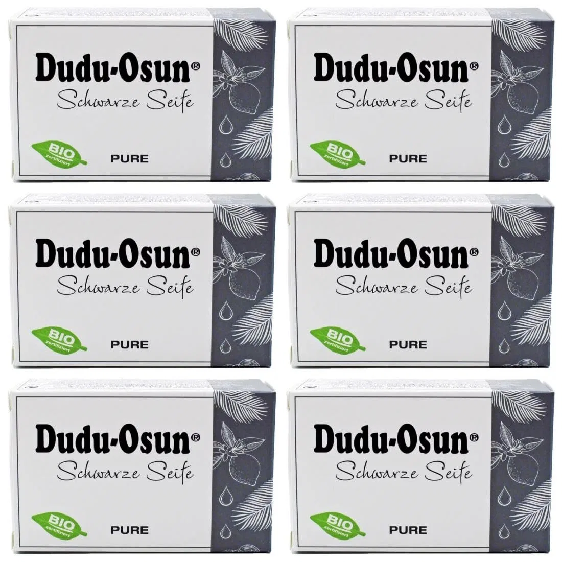 Черное африканское мыло Dudu-Osun Pure без отдушек, 6 x 150 г Dudu-Osun