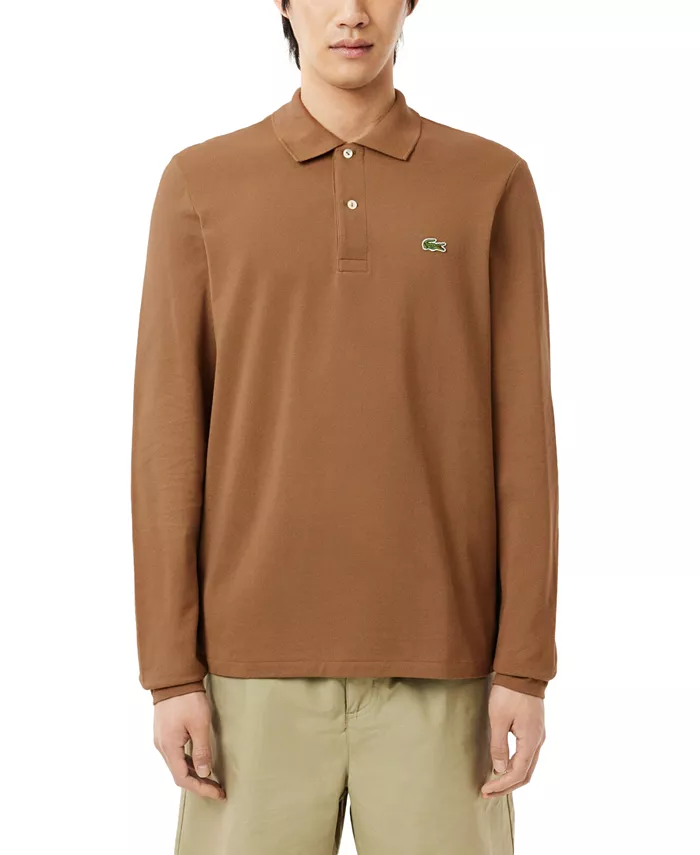 

Мужская классическая поло с длинным рукавом L.12.12 Lacoste, коричневый