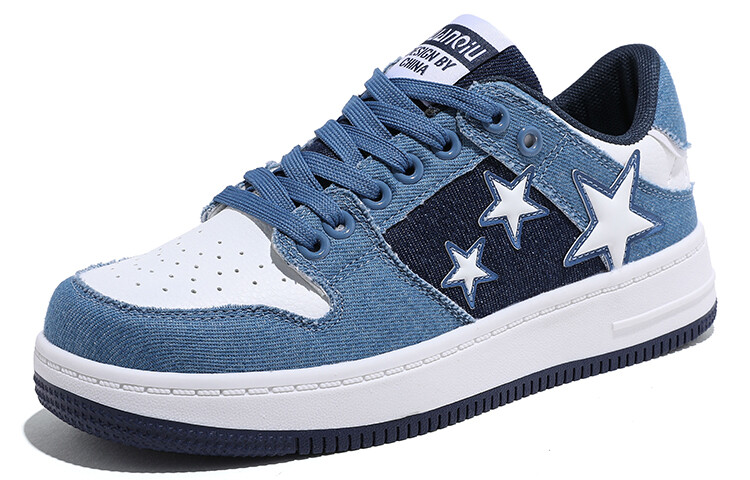 Кроссовки HUANQIU Skateboarding Shoes Women's Low-top White/blue, белый/синий — фото 2