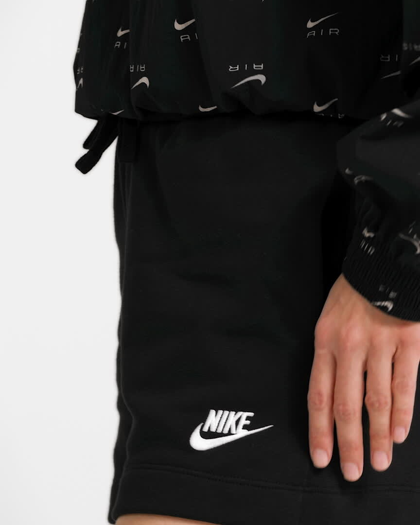 Шорты Nike Sportswear Club Fleece, черный/белый — фото 2