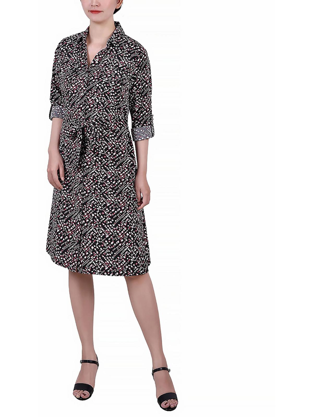 

Платье-рубашка из полиэстера для женщин Petites NY Collection, цвет lilas brushed abstract