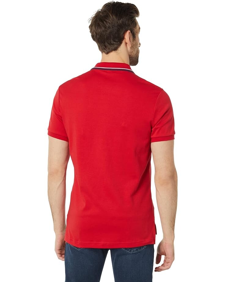 

Поло U.S. POLO ASSN. Slim Fit Tipped Interlock Knit Polo, цвет Engine Red