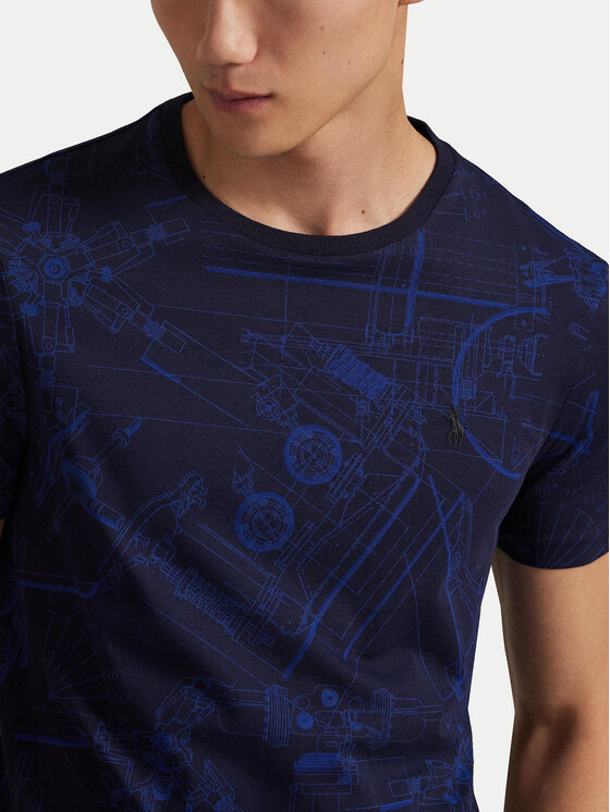 Футболка custom slim fit 710P04019001 Polo Ralph Lauren, синий — фото 4