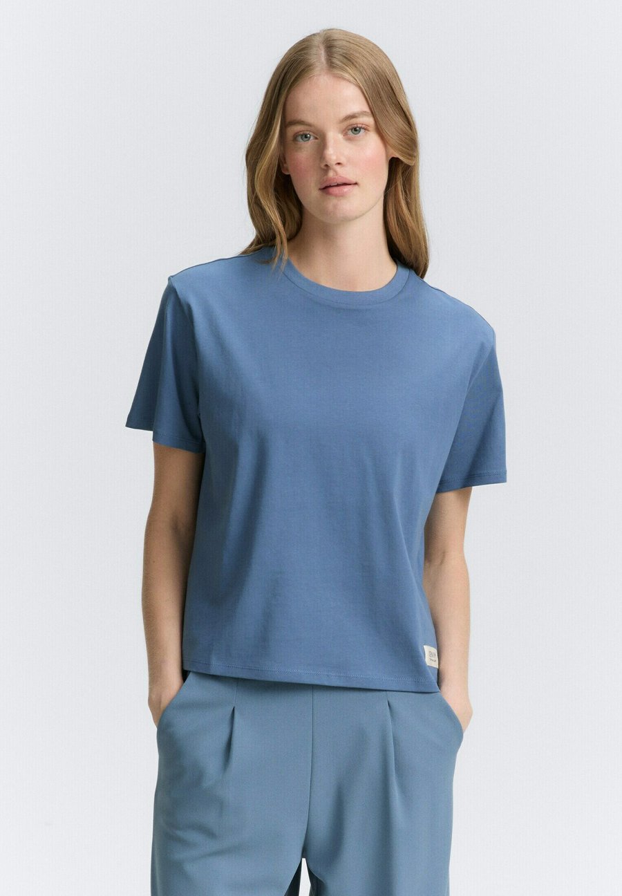 

Футболка TOM TAILOR DENIM BOXY T-SHIRT, Dusty Denim Blue/Dark Blue