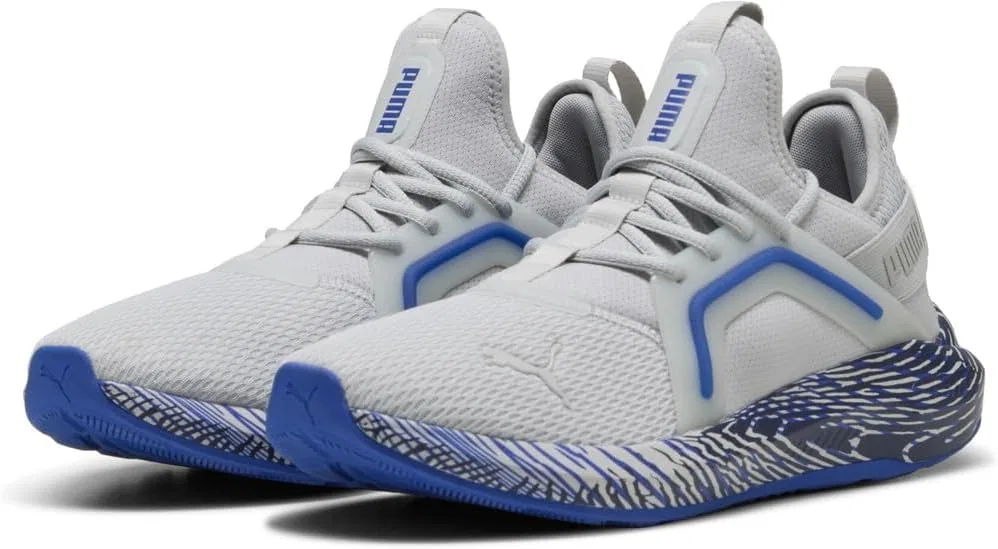 Кроссовки для бега по улицам PUMA Unisex Softride Enzo 5 Biotic Wrap, Cool Light Grey Vivid Blue Puma Navy