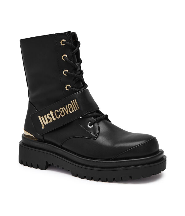 Ботильоны женские Just Cavalli Bourne высокие с логотипом бренда, черный