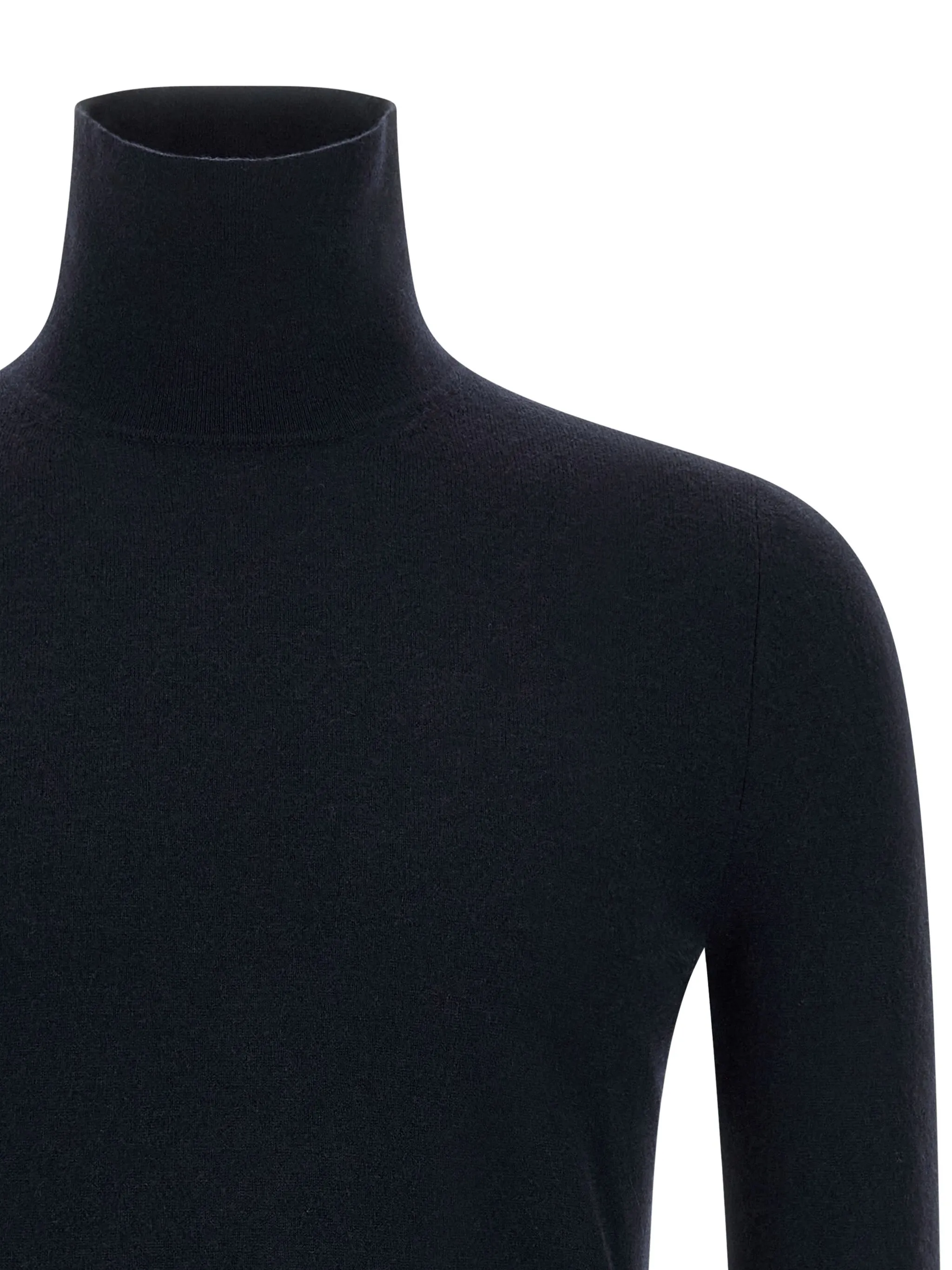 Свитер Gucci с высоким воротником и отделкой Web, синий — фото 3