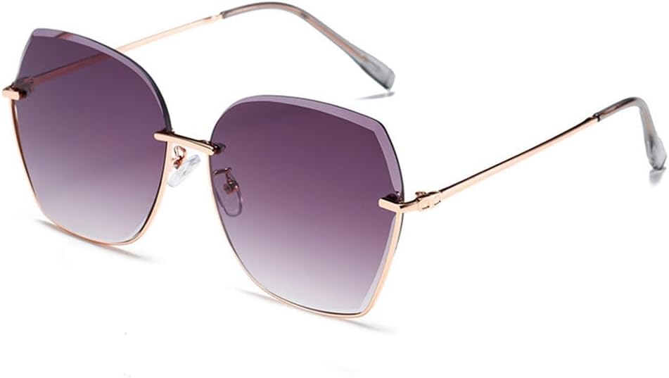

Стильные женские солнцезащитные очки без оправы из нейлона с градиентным затемнением, предназначенные для путешествий на открытом воздухе и вождения, с защитой от УФ-излучения PRSTNN, Gold Gradient Purple
