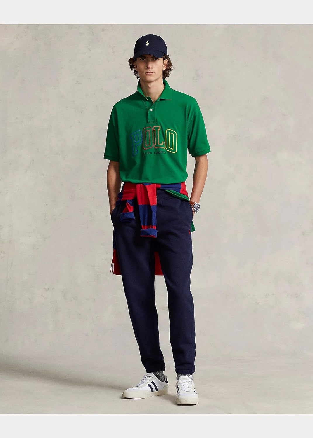 Polo Ralph Lauren Mesh короткий рукав Big Fit мужская рубашка с большой вышивкой Polo Logo Spell Out и Polo Pony, Green — фото 3