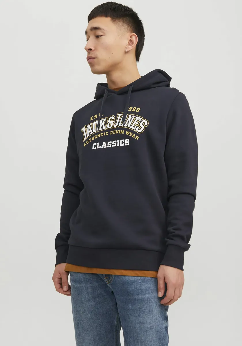 

Толстовка Jack & Jones с капюшоном "JJELOGO SWEAT HOOD 2 COL 23/24 NOOS", синий