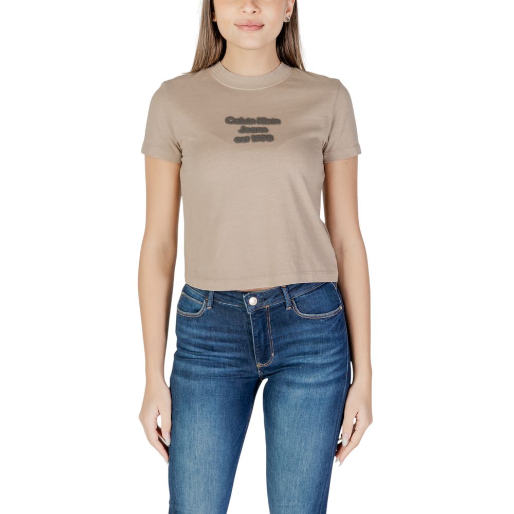 

Серые хлопковые топ и футболка Calvin Klein Jeans
