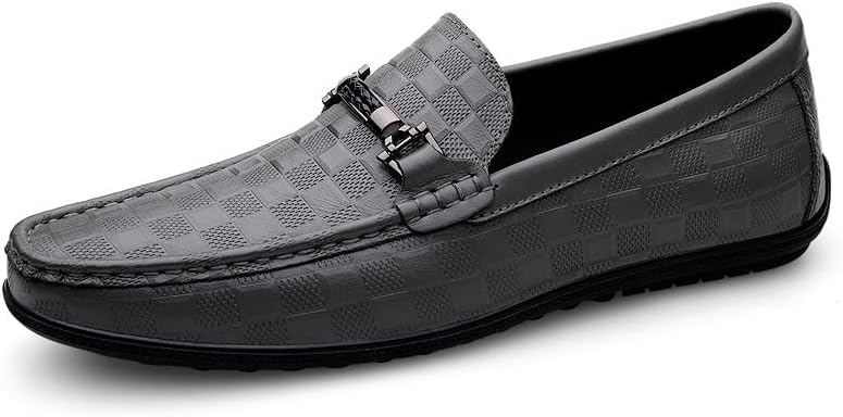 

Мужские лоферы из натуральной кожи, мокасины без шнурков, повседневные, комфортные, мягкие, дышащие, весенние и летние тапочки Generic, серый