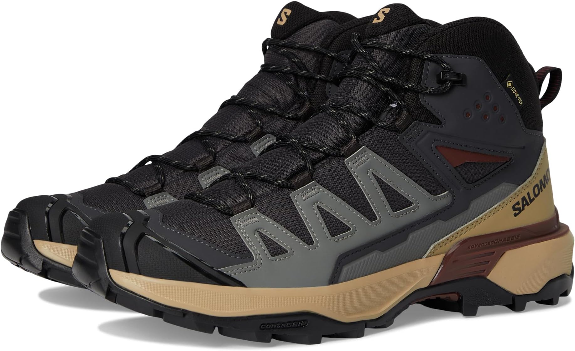 

Походные ботинки Salomon X Ultra 360 Mid GTX, цвет Phantom/Desert Tan/Rum Raisin