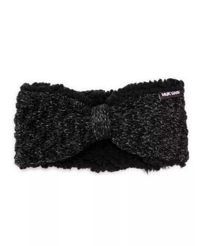 

Женская повязка на голову с косами из акрила и люрекса-бабочки Muk Luks, черный