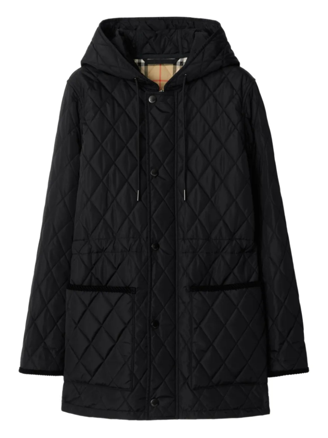 

Стеганая куртка с капюшоном Burberry, черный