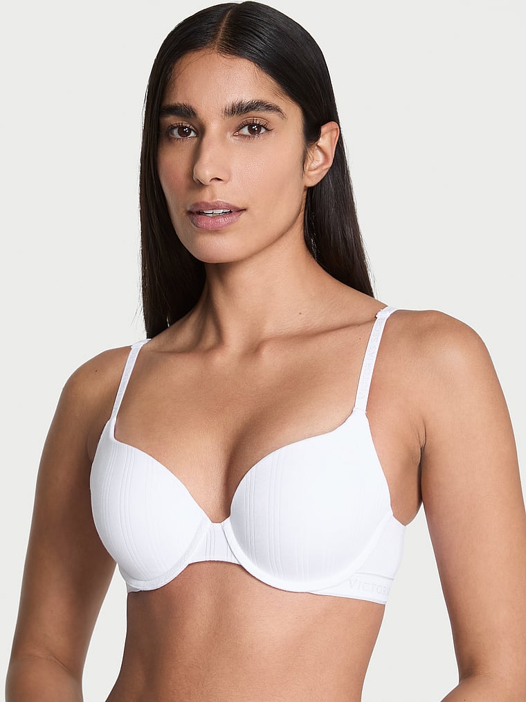 

Бюстгальтер пуш-ап из ультратонкого модала Perfect Shape The T-Shirt, cotton rib vs white