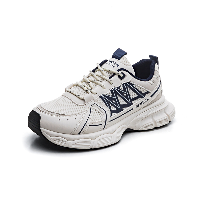 

Скользоустойчивые легкие низкие кроссовки на платформе Chunky для мужчин RENBEN, бежевый